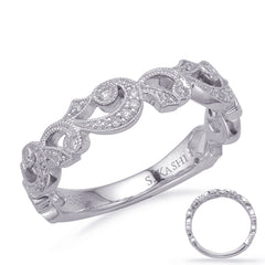 14 KT Rounds Shape White Gold Matching Band