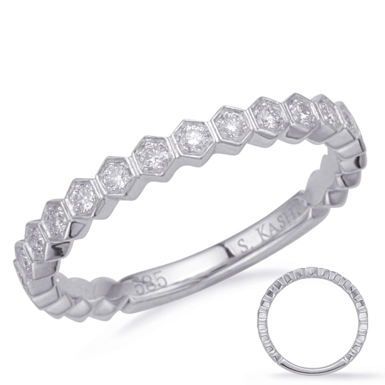 14 KT Rounds Shape White Gold Matching Band