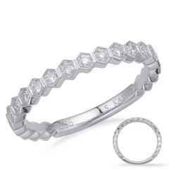 14 KT Rounds Shape White Gold Matching Band