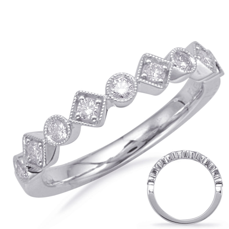 14 KT Rounds Shape White Gold Matching Band
