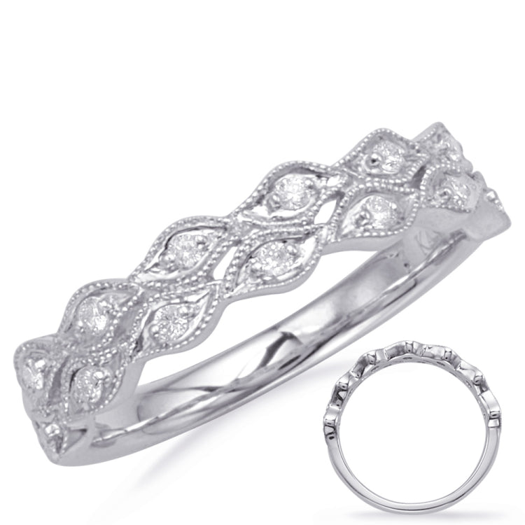 14 KT Rounds Shape White Gold Matching Band