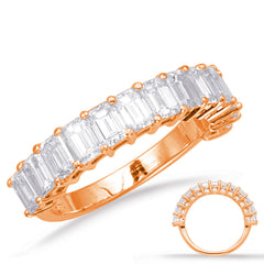 14 KT Emerald Cut Shape Emerald Cut Diamond Band
