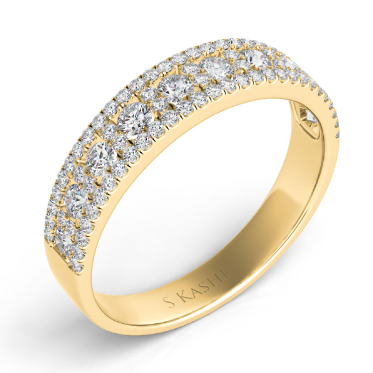 14 KT Rounds Shape Yellow Gold Wedding Band