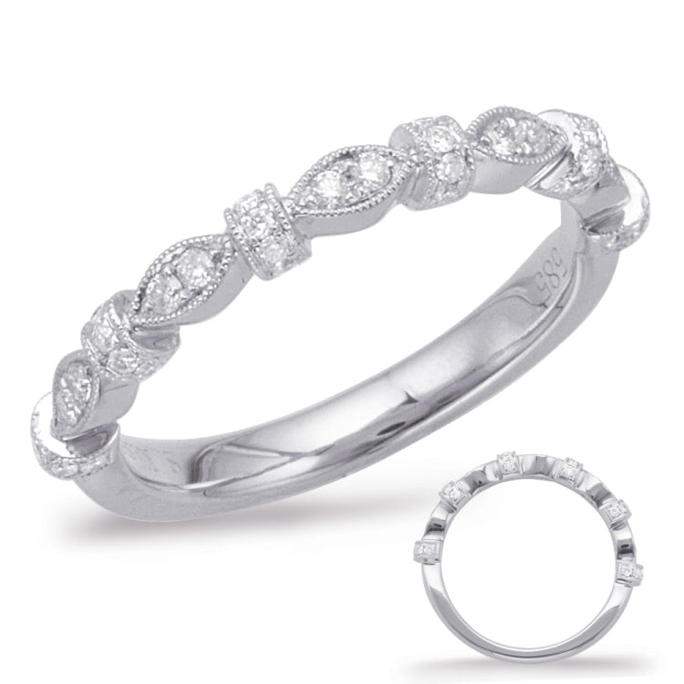 14 KT Rounds Shape White Gold Matching Band