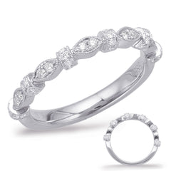 14 KT Rounds Shape White Gold Matching Band