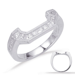 14 KT Princess Shape White Gold Matching Band