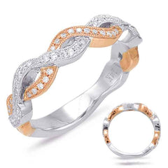 14 KT Rounds Shape White & Rose Gold Matching Band