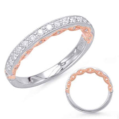 14 KT Rounds Shape Rose & White Gold Matching Band