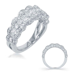14 KT Rounds Shape White Gold Wedding Band