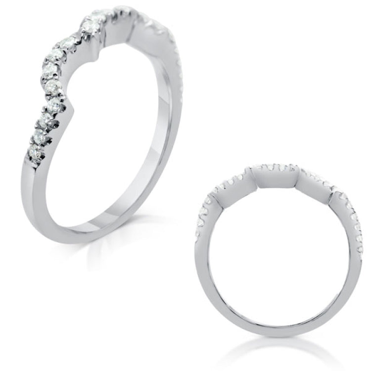 14 KT Rounds Shape White Gold Matching Band