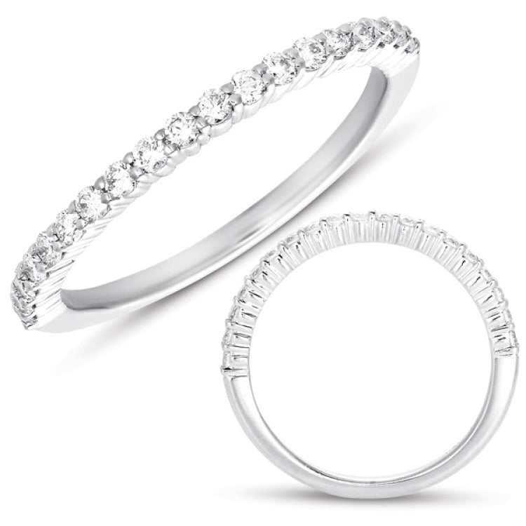 14 KT Rounds Shape White Gold Matching Band