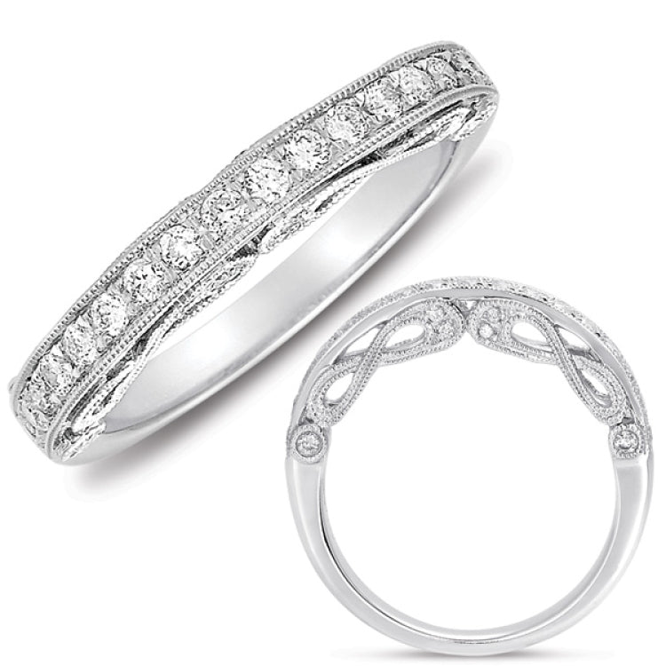 14 KT Rounds Shape White Gold Matching Band