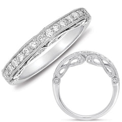 14 KT Rounds Shape White Gold Matching Band