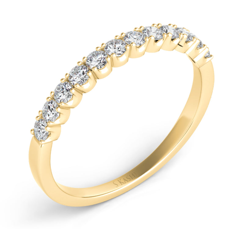 14 KT Rounds Shape Yellow Gold Matching Band