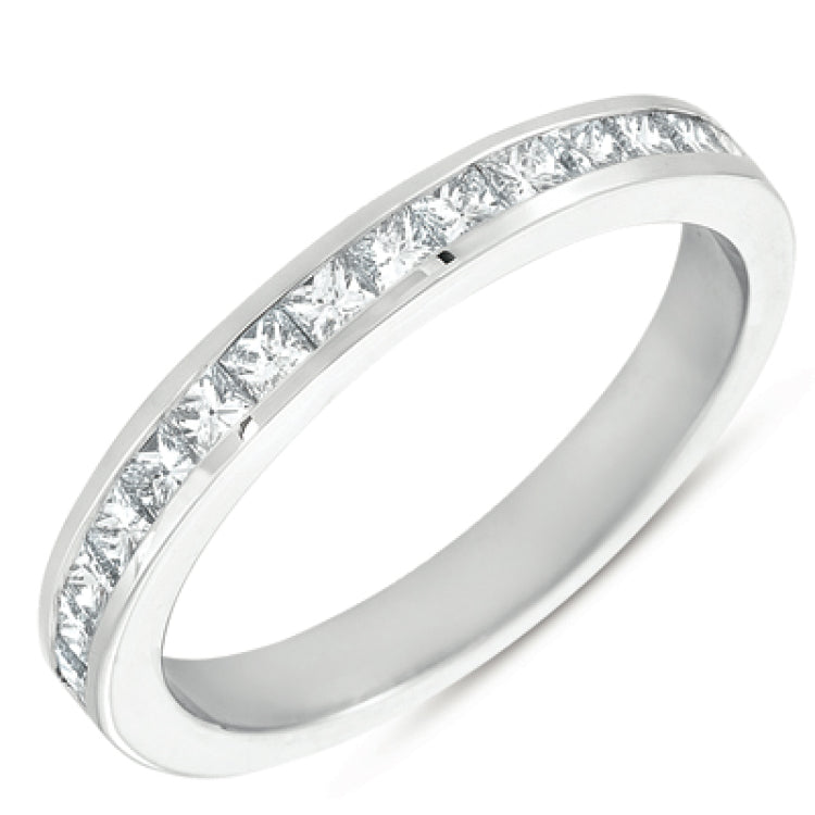 14 KT Princess Shape White Gold Princess Band