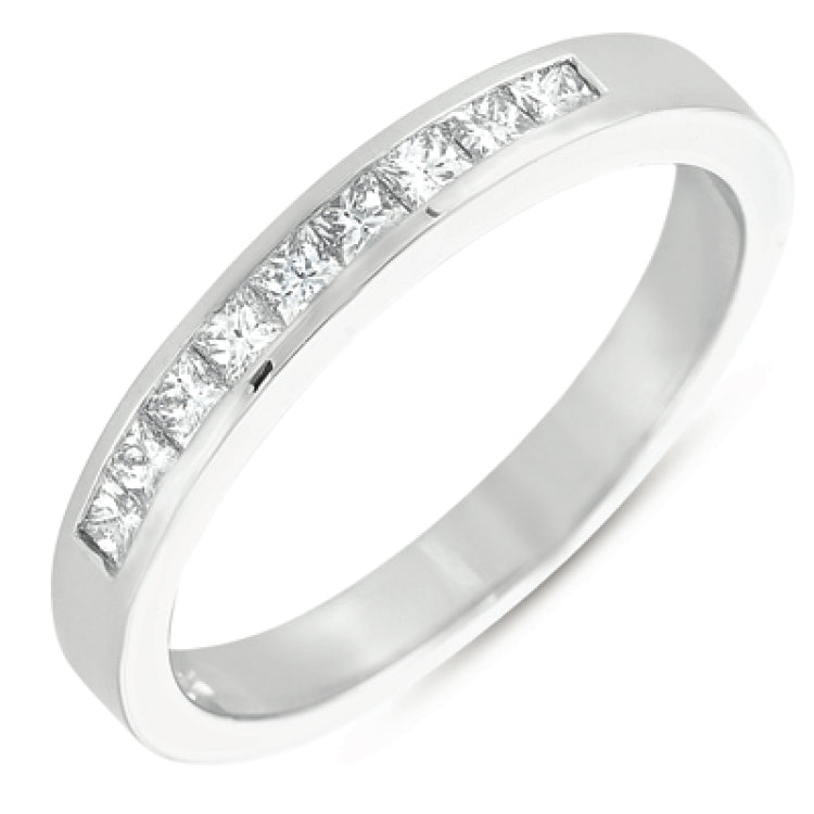 14 KT Princess Shape White Gold Princess Band