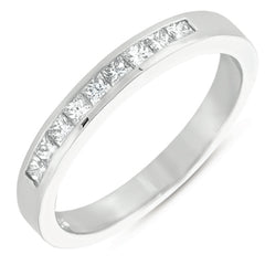 14 KT Princess Shape White Gold Princess Band