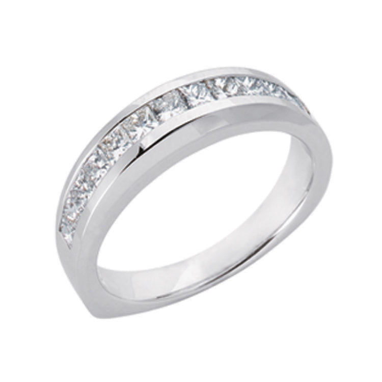 14 KT Princess Shape White Gold Princess Band