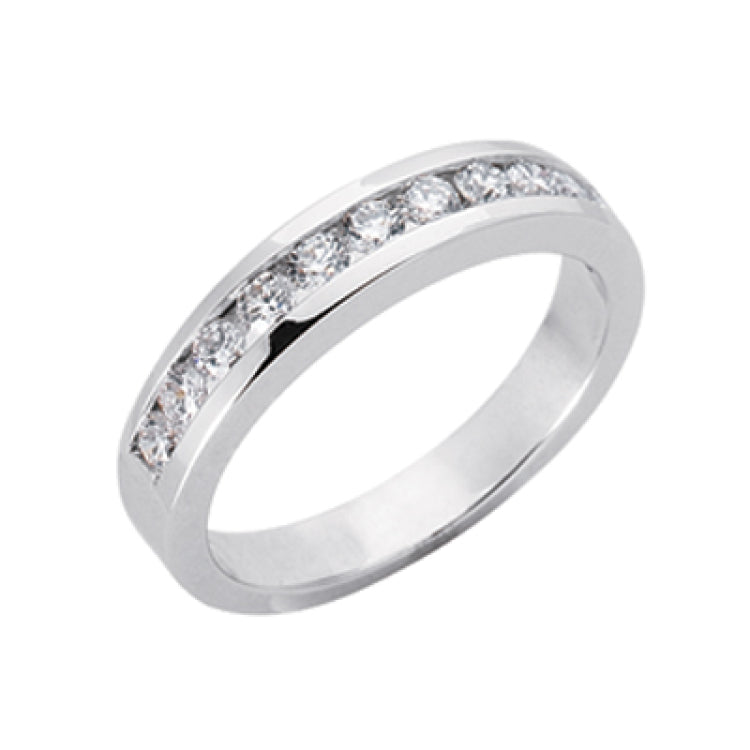 14 KT Rounds Shape Channel Set Diamond Band