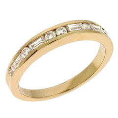 14 KT Baguette Shape Yellow Gold Matching Band
