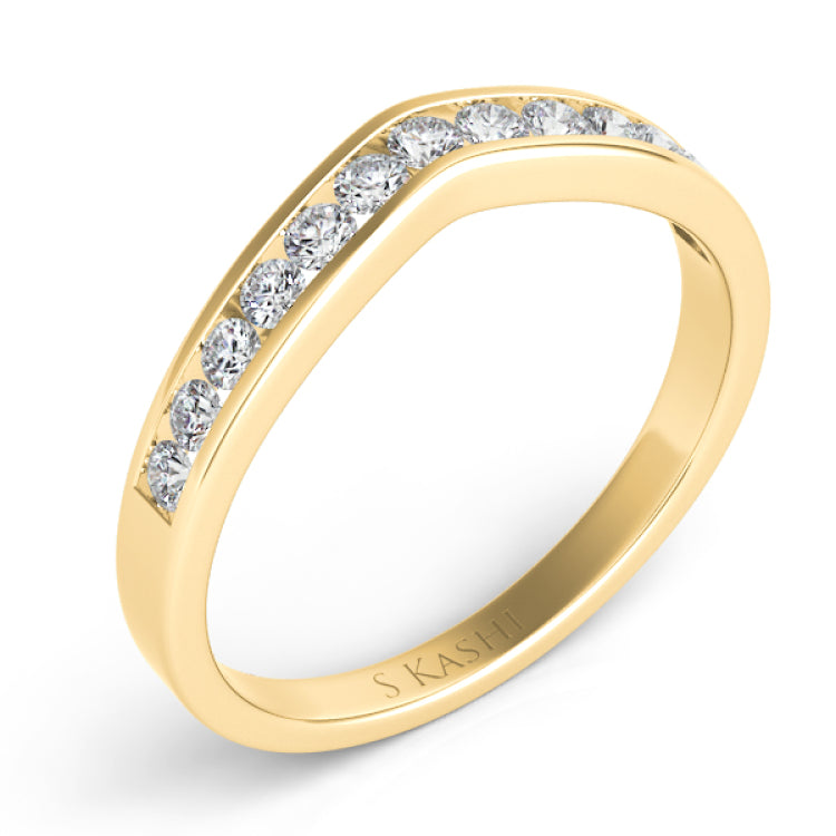 14 KT Rounds Shape Yellow Gold Diamond Band