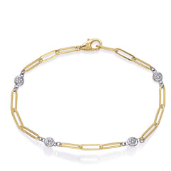 14 KT Rounds Shape Yellow Gold Diamond Bracelet