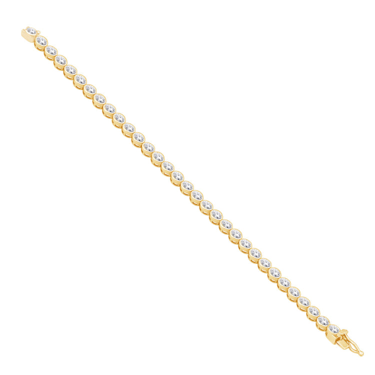14 KT Oval Shape Yellow Gold Diamond Bracelet
