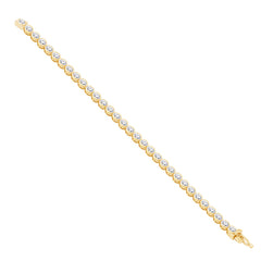 14 KT Oval Shape Yellow Gold Diamond Bracelet