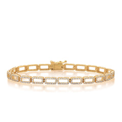 14 KT Rounds Shape Yellow Gold Diamond Bracelet