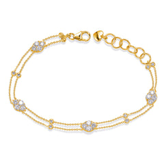 14 KT Rounds Shape Yellow Gold Diamond Bracelet