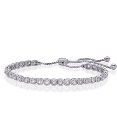14 KT Rounds Shape White Gold Bolo Diamond Bracelet