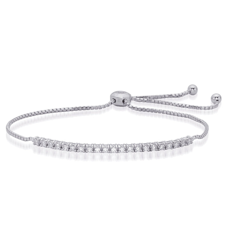 14 KT Rounds Shape White Gold Bolo Diamond Bracelet