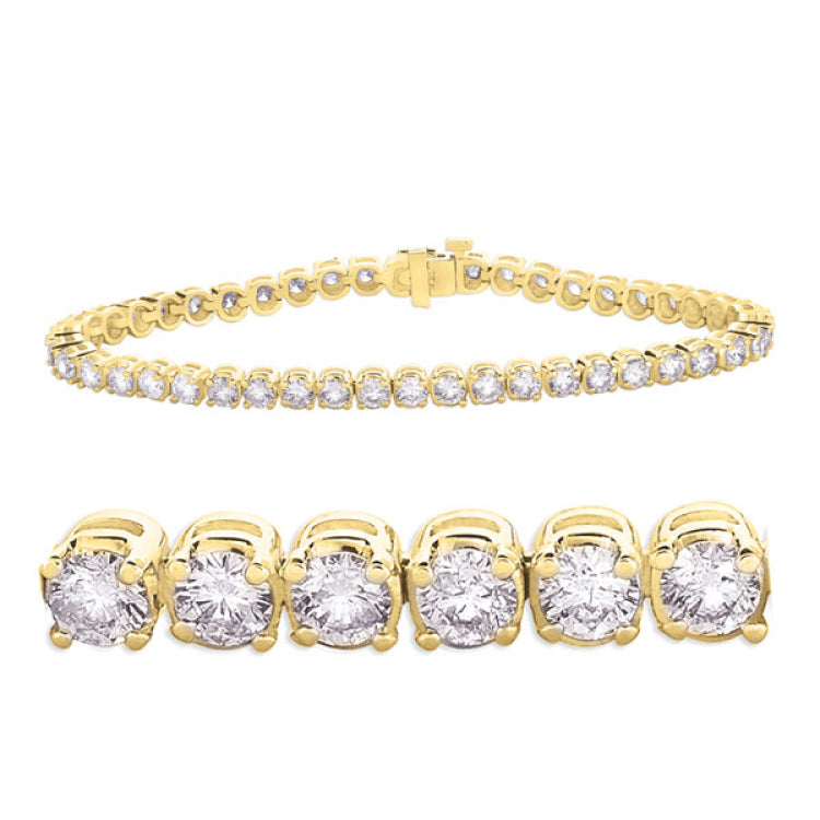 14 KT Rounds Shape Yellow Gold Diamond Bracelet