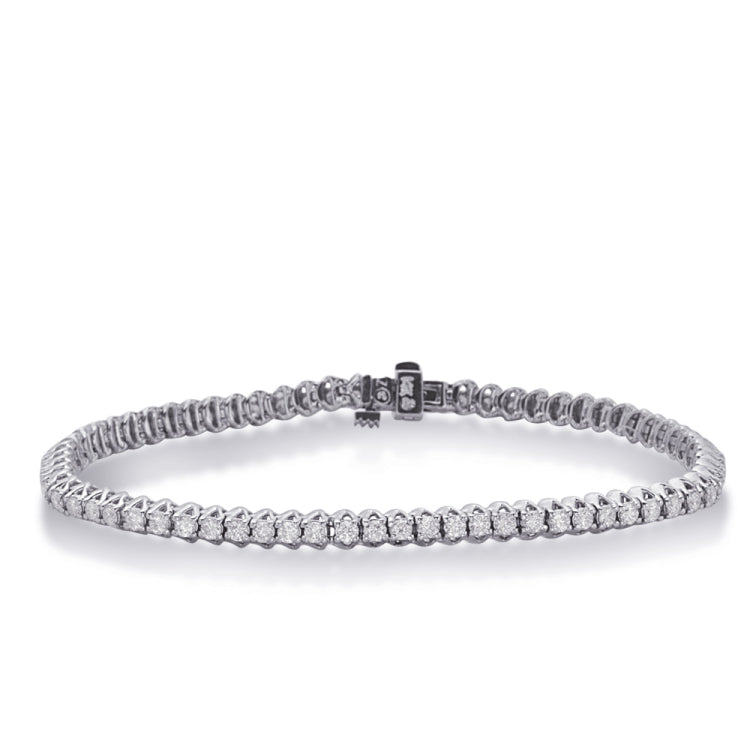 14 KT Rounds Shape White Gold Diamond Tennis Bracelet