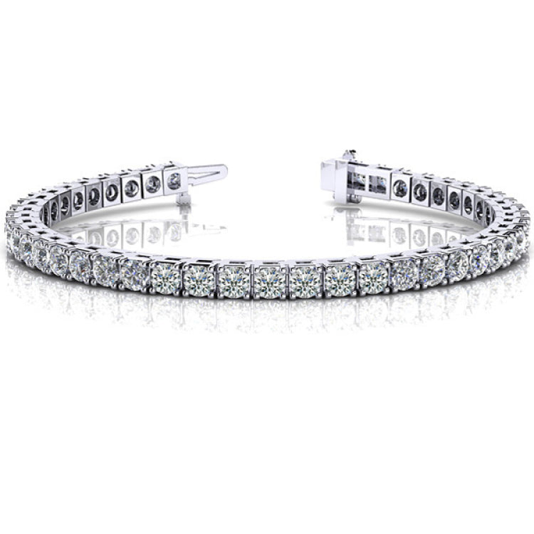 14 KT Rounds Shape Four Prong Tennis Bracelet