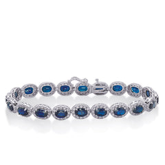 14 KT Rounds Shape Sapphire & Diamond Bracelet