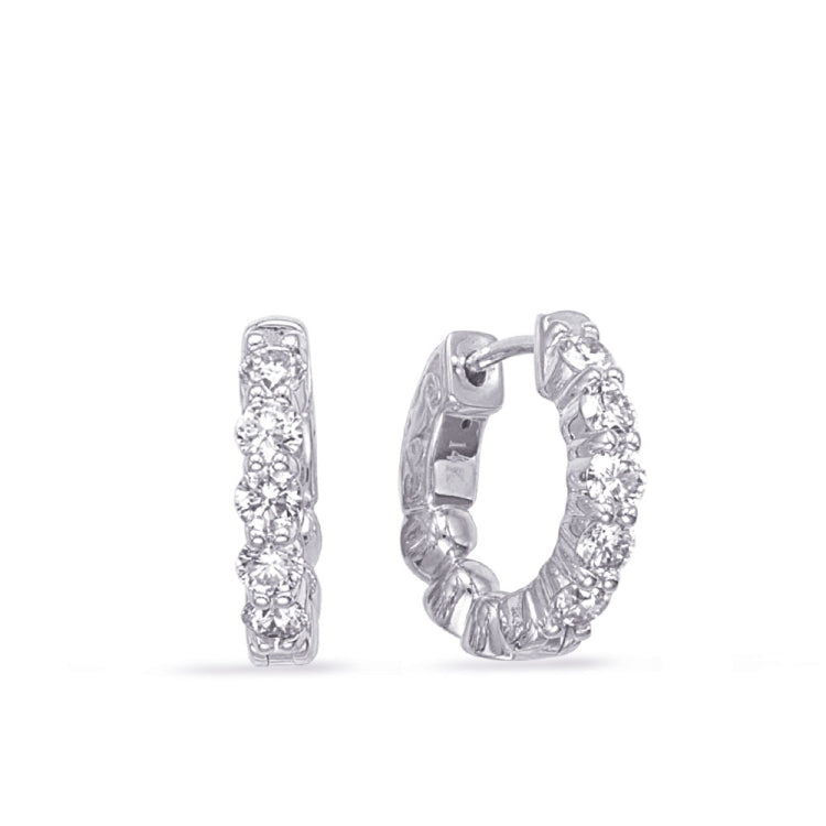 14 KT Rounds Shape White Gold Diamond Earring