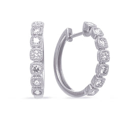 14 KT Rounds Shape White Gold Diamond Earring