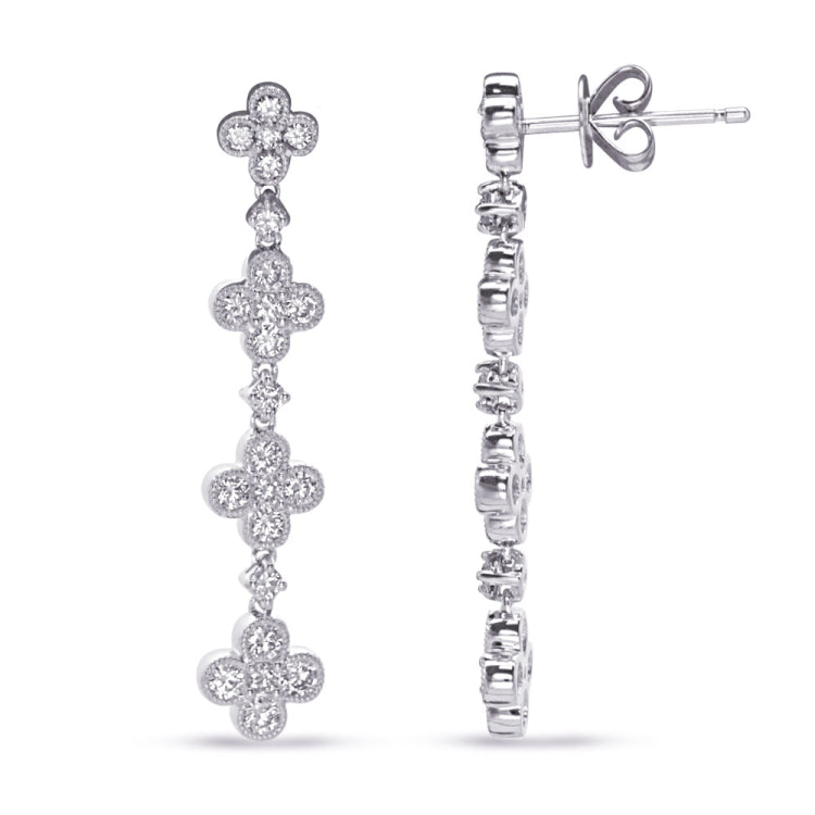14 KT Rounds Shape White Gold Diamond Earring