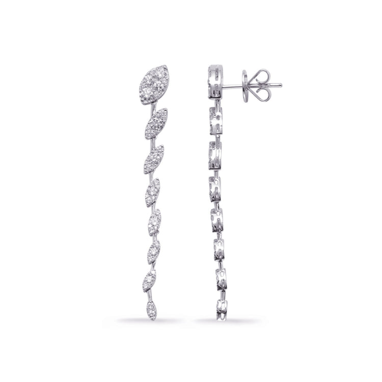 14 KT Rounds Shape White Gold Diamond Fashion Earring