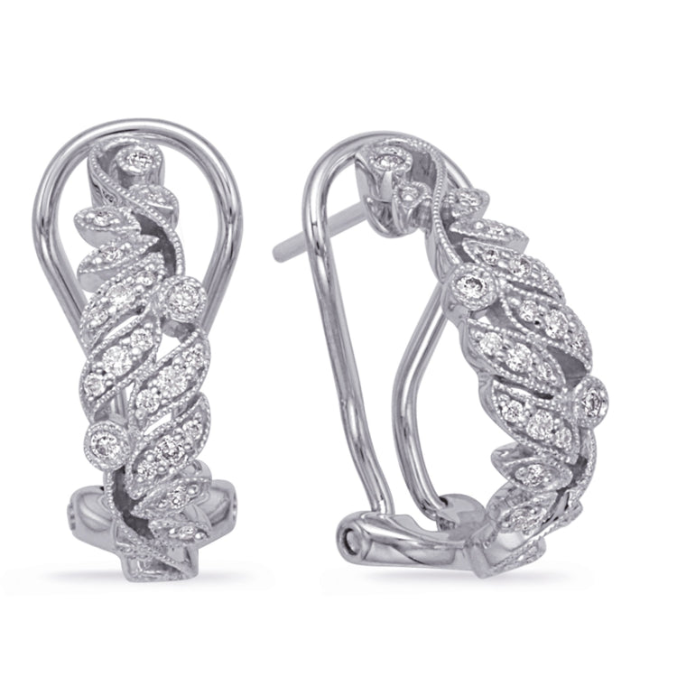 14 KT Rounds Shape White Gold Diamond Earring