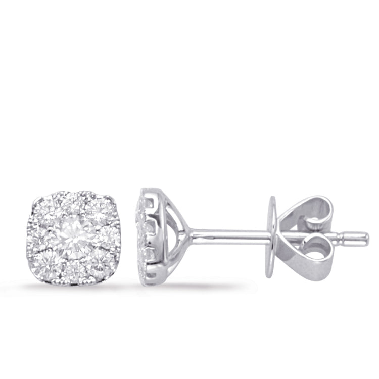 14 KT Rounds Shape White Gold Diamond Earring