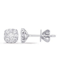 14 KT Rounds Shape White Gold Diamond Earring