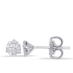 14 KT Rounds Shape Three Prong Earring Setting