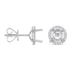 14 KT Rounds Shape Four Prong Earring Setting For 2.0ct Tw