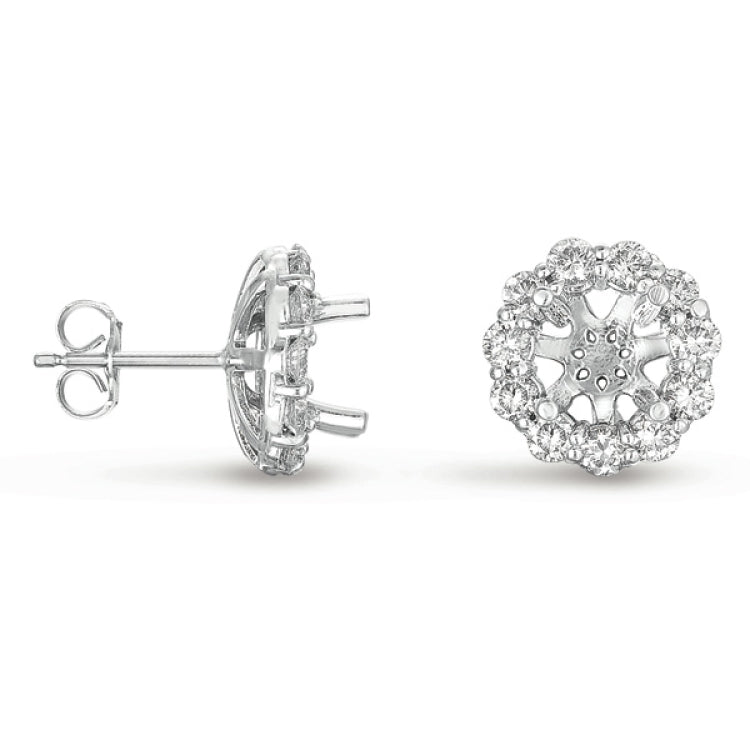 14 KT Rounds Shape Halo Diamond Earring For 2ct  Total
