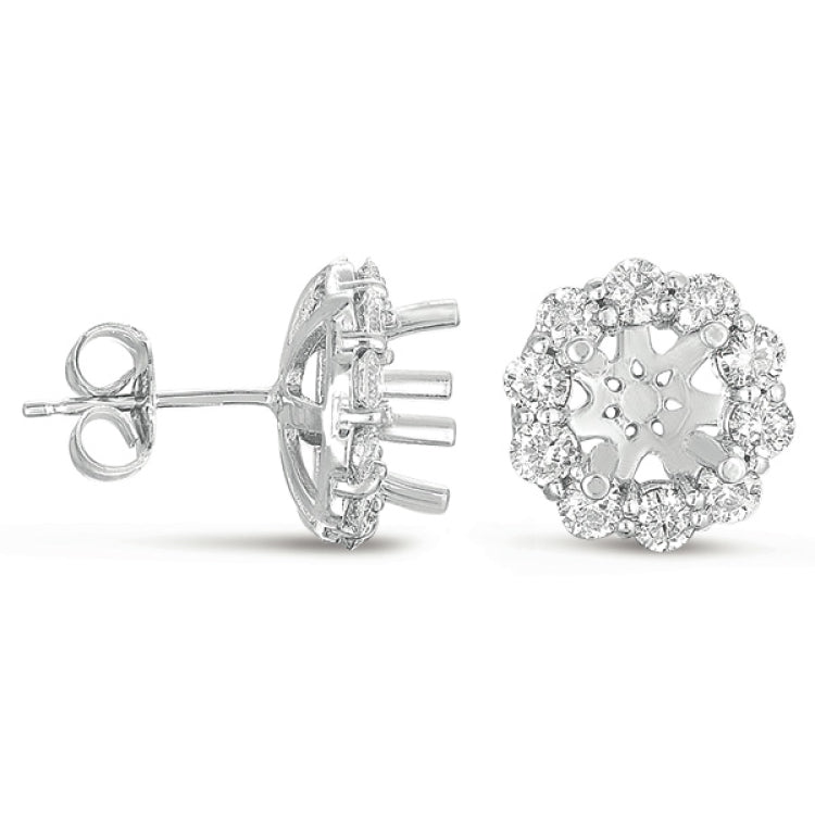 14 KT Rounds Shape Halo Diamond Earring For 1.5ct Total