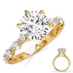 14 KT Rounds Shape Yellow Gold Engagement Ring