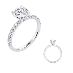 14 KT Rounds Shape White Gold Engagement Ring
