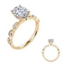 14 KT Rounds Shape Yellow Gold Engagement Ring